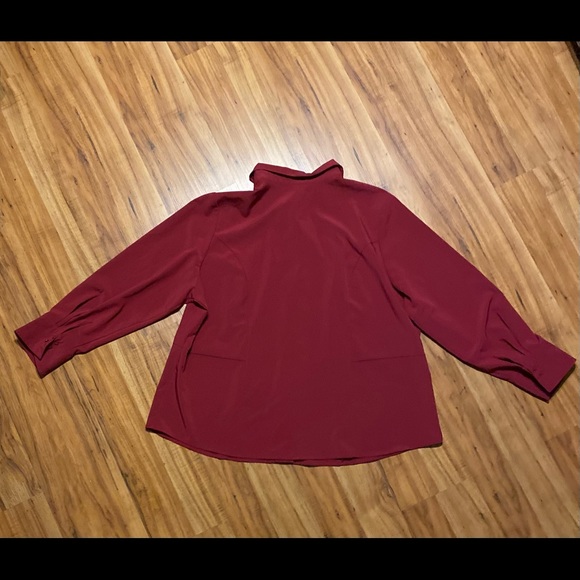 Lane Bryant Women’s Burgundy Covered Placket Button Up Blouse Size 22/24 - Picture 6 of 10